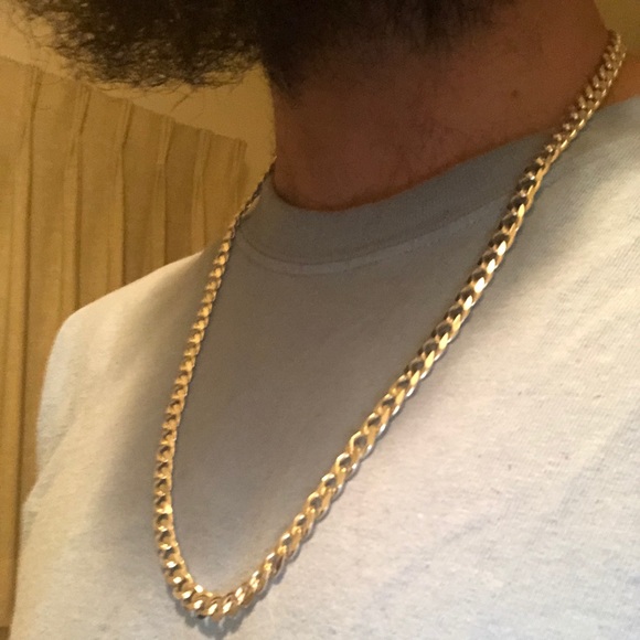 7.5mm Sterling Silver Heavy Cuban Link Chain - Picture 2 of 8